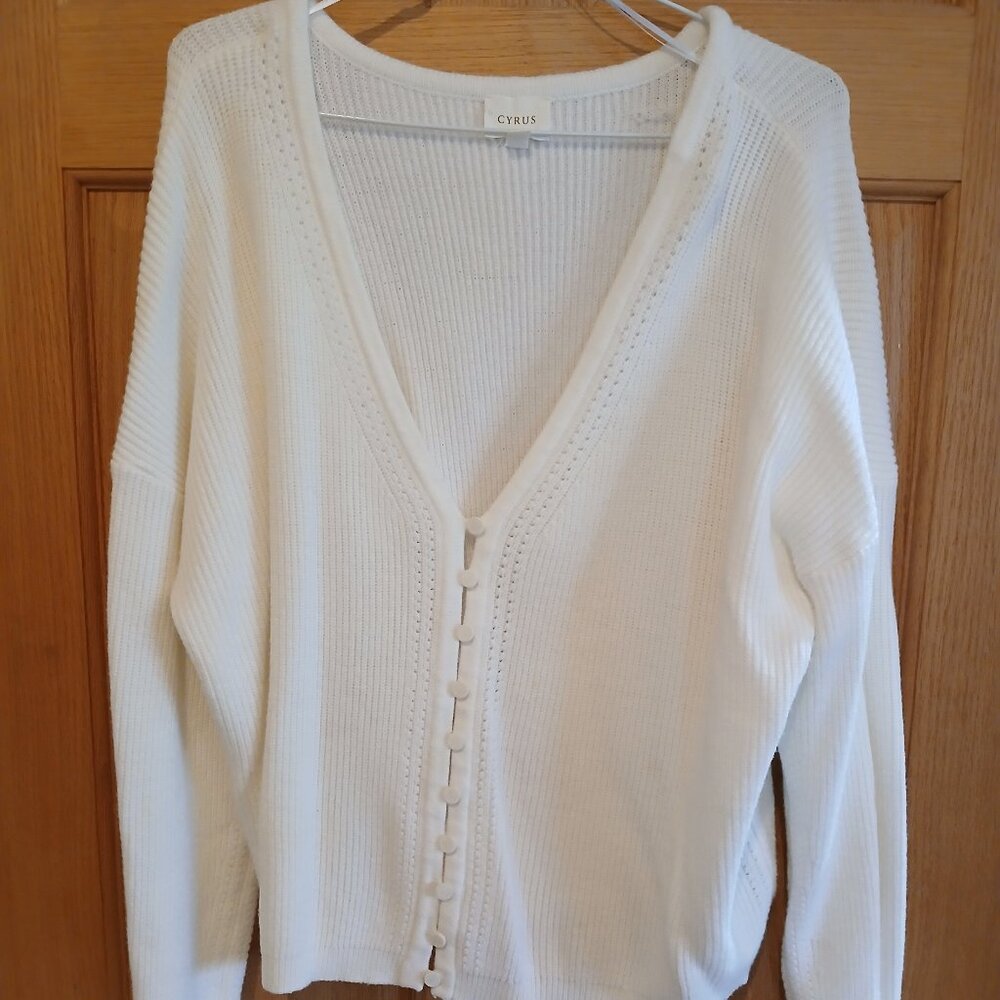 White cardigan